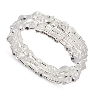 Style & Co Silver-Tone Beaded Multi-Row Coil Bracelet
